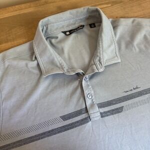 Travis Mathew Men's‎ XXL Blue Short Sleeve Polo Shirt Top Golf Tennis